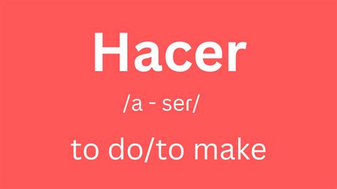  hacer verb conjugation to all tenses, modes and persons. Search the definition and the translation in context for “ hacer ”, with examples of use extracted from real-life communication. Similar Spanish verbs: rehacer, deshacer, satisfacer. Model : hacer. Auxiliary : haber. 